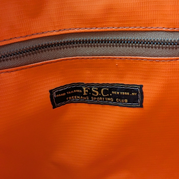 Freemans Sporting Club x BillyKirk Bank deposit Tote Bag Leather Waxed Cotton - Picture 9 of 10